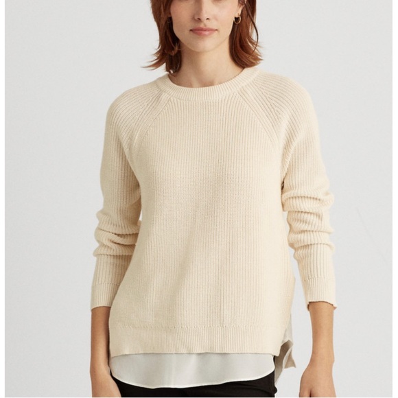 Lauren Ralph Lauren Layered Cable-Knit Sweater - Picture 6 of 8